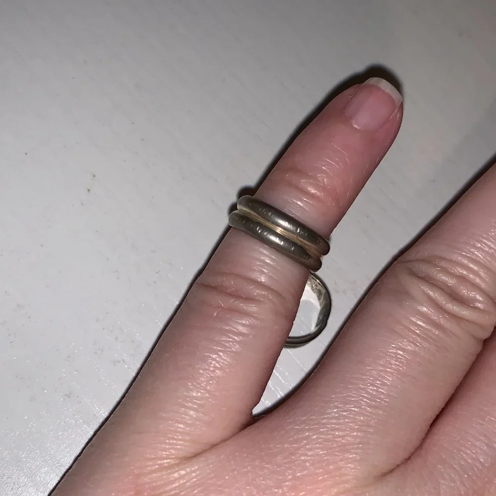 3/4 5mm Sterling Silver Double Band Style Ring